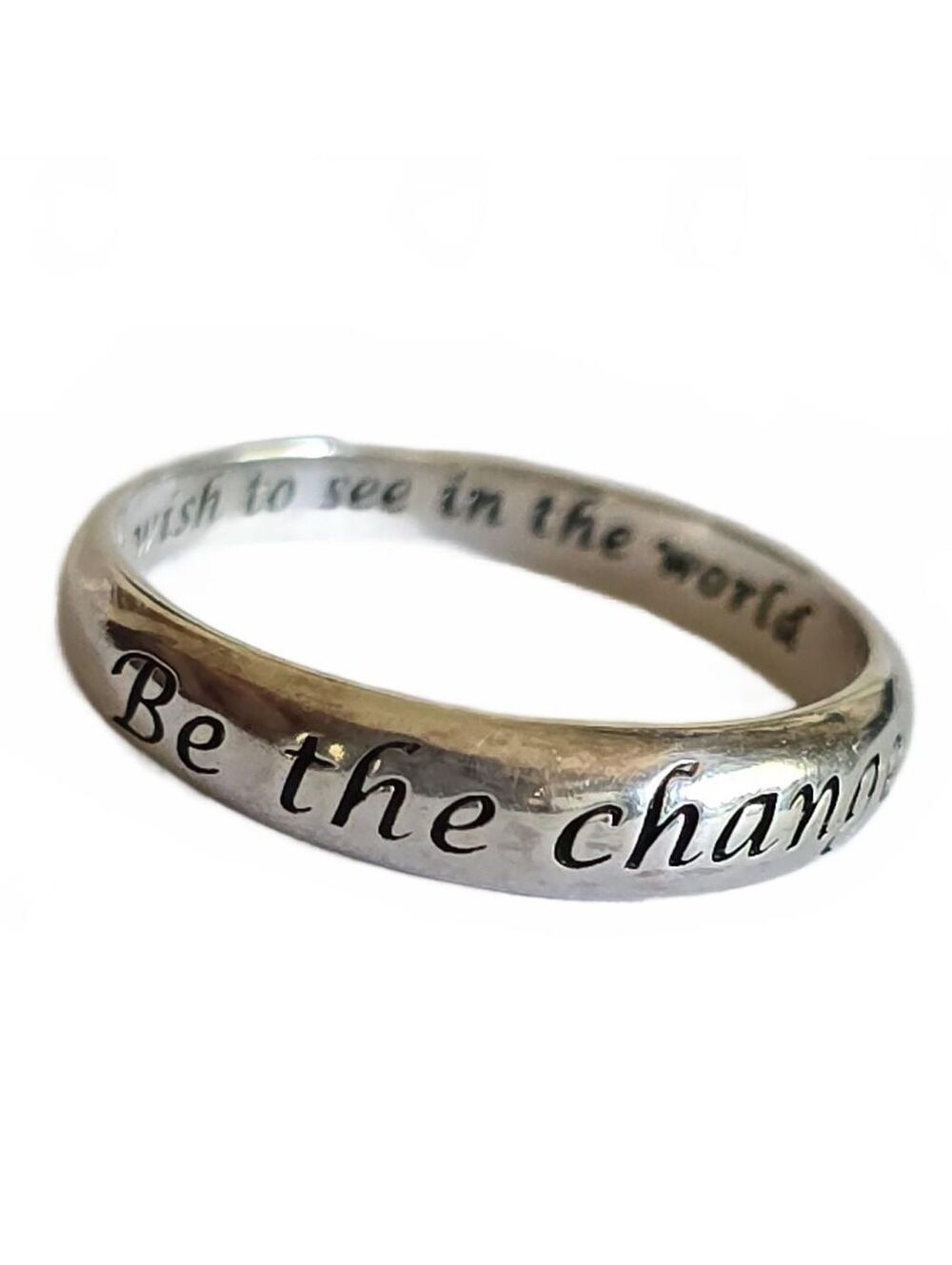 925 Sterling Sliver "Be the Change You Wish to See in the World" Ring